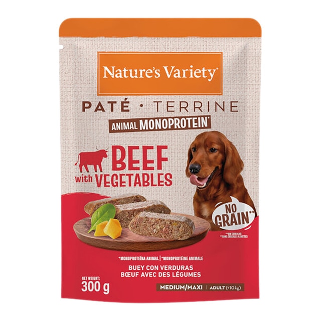 Nature's Variety - Comida húmeda para perros adultos medianos y grandes Nature's Variety paté buey 300 g