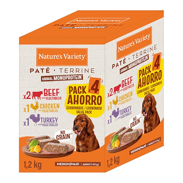 Nature's Variety - Comida húmeda para perros adultos medianos y grandes Nature's Variety paté no grain 4 x…