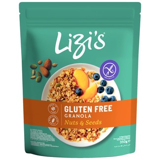 Lizi's Granola sem Glúten Free Noz e Sementes embalagem 350 g