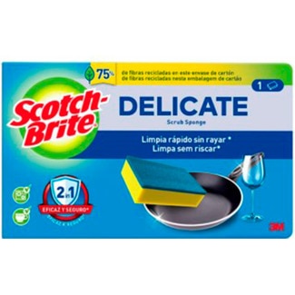 Scotch-Brite Esfregão Fibra Verde com Esponja Não Risca Vitrocerâmica e Superfícies Antiaderentes 1 unidade