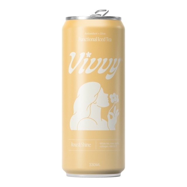 Bebida refrescante a base de té blanco Iced Tea funcional con vainilla, rosa, colágeno marino y vitamina E Vivvy