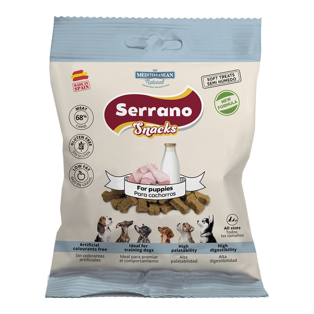 Mediterranean Natural - Snack para perros cachorros Mediterranean Natural Serrano 85 g