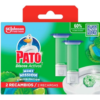 Pato Discos Sanitários Ativos Recargas Mint Mission recarga 2 unidades