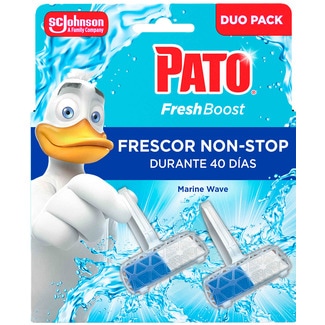 Pato Bloco Sanitário Recargas Boost Marine Duo embalagem 2 unidades