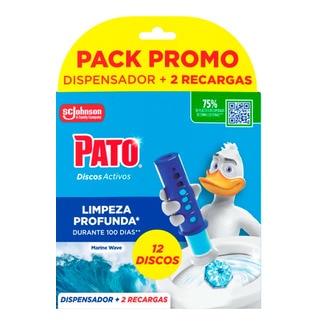 Pato Bloco Sanitário Discos Marine 1 Aparelho + 2 recargas pack 3 unidades