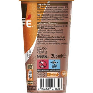 Caramel bebida láctea de café y caramelo sin gluten vaso 205 ml - Nescafe Latte