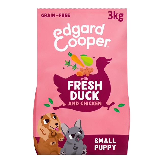 Edgard & Cooper - Pienso para perros cachorros mini sin cereales Edgar&Cooper pato y pollo 3 kg