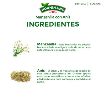 Infusión de manzanilla con anís estuche 25 bolsitas - Hornimans