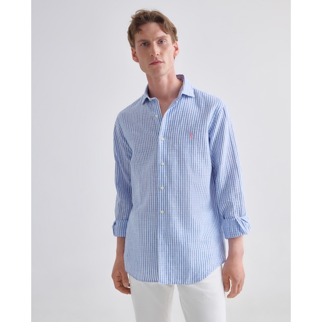 Polo Ralph Lauren - Camisa de hombre de lino con caballo bordado.