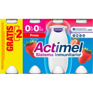 Actimel Iogurte Líquido de Morango 0% M.G. Pack 6 unidades embalagem 100 g