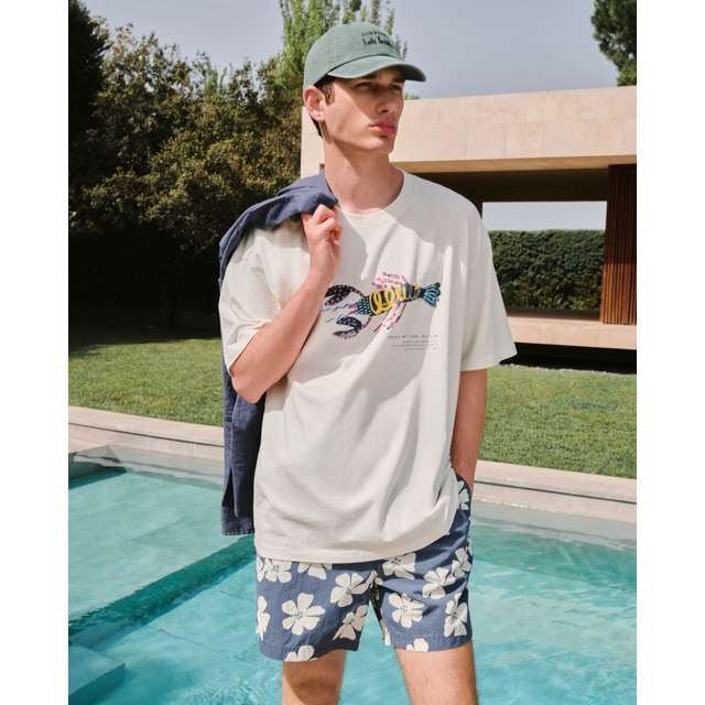 Green Coast - Camiseta manga corta con print posicional de hombre.