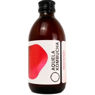 Aquela Kombucha Chá Fermentado de Morango e Hibisco garrafa 250 ml