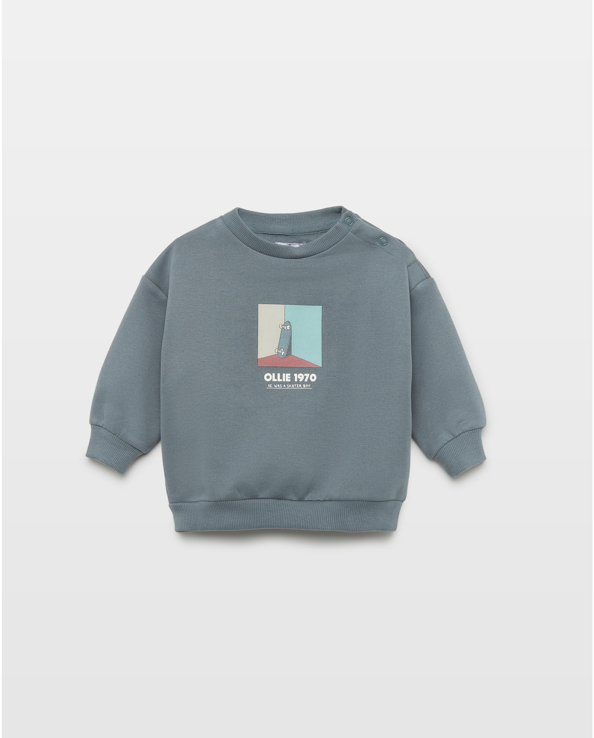 Imagen 0 de Sudadera de bebé cuello caja estampada