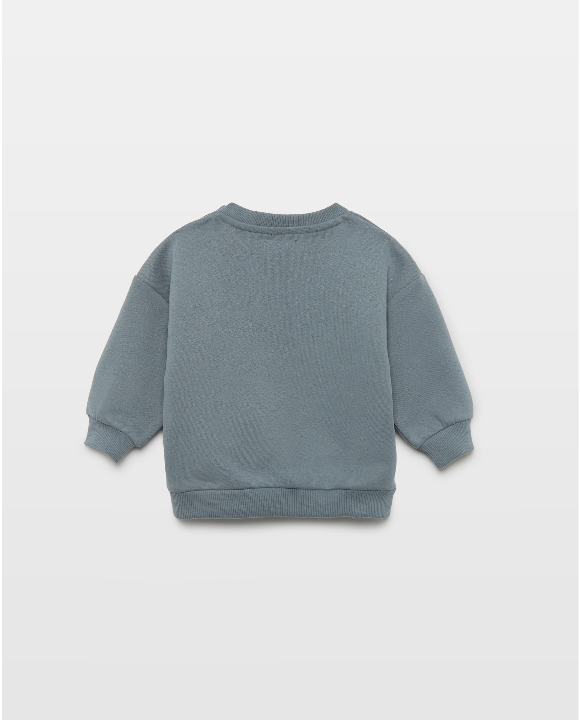 Sudadera de bebé cuello caja estampada Cerúleo-2