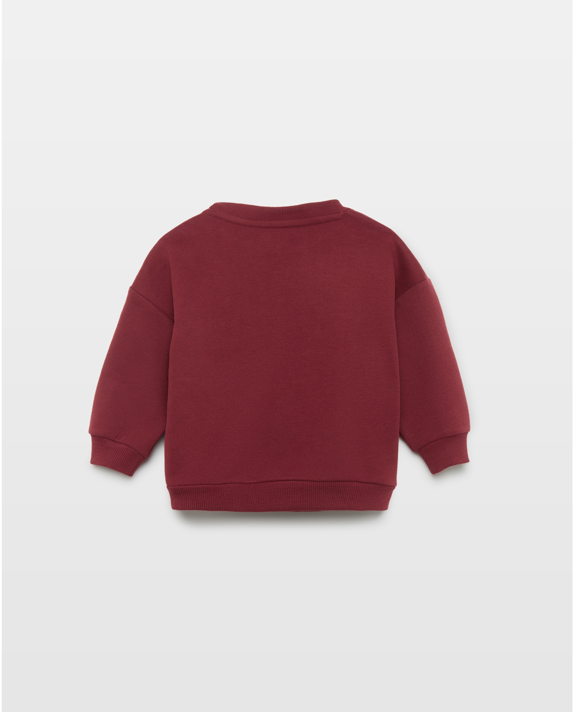 Sudadera de bebé cuello caja estampada Burdeos-2