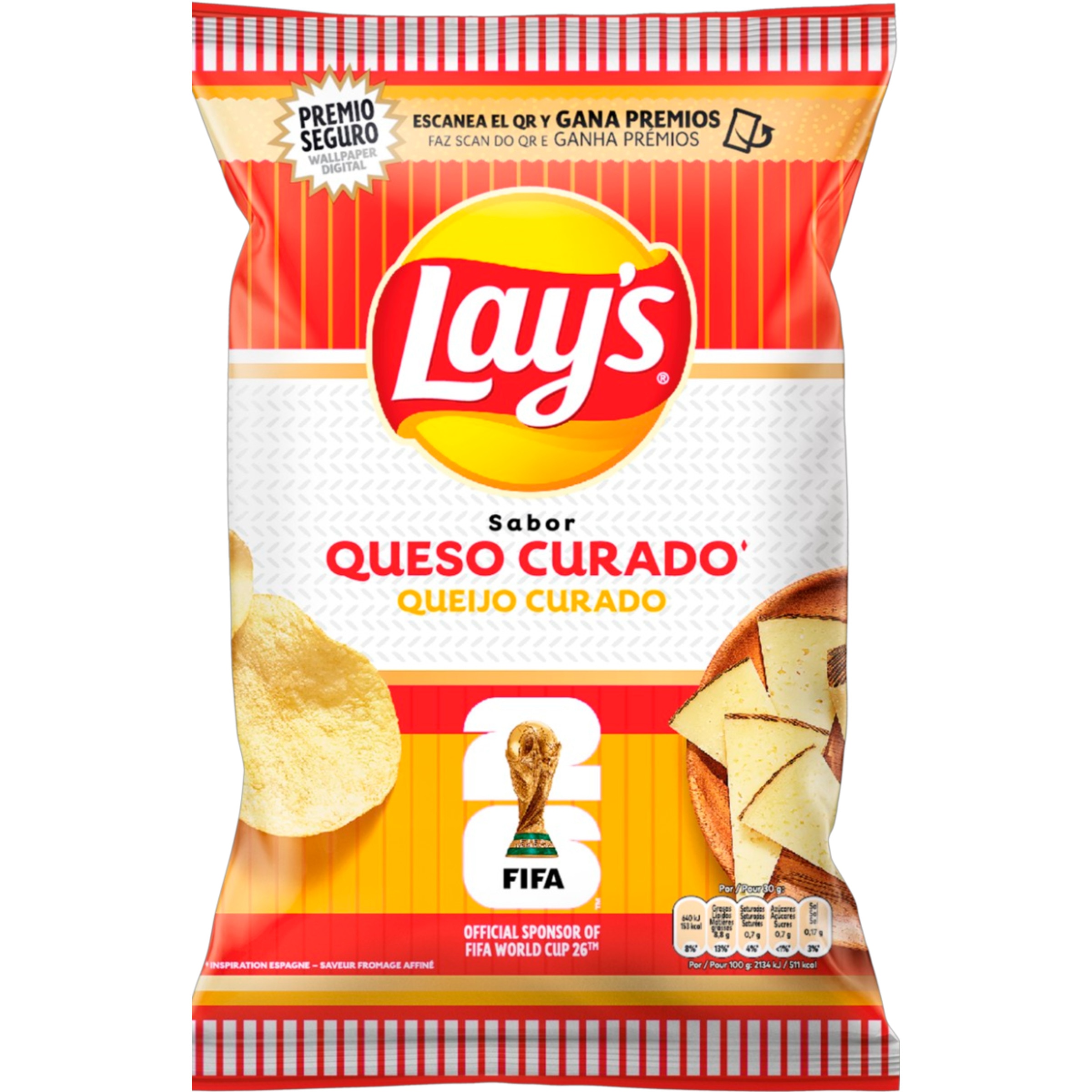 Batatas Fritas Queijo Curado embalagem | 140 g