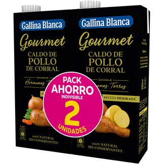 Caldo de pollo de corral Gourmet pack envase 1 l - Gallina Blanca