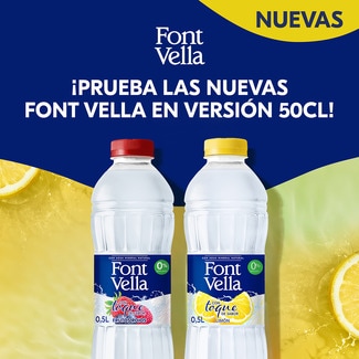 Agua mineral natural con toque de sabor frutos rojos 0% azúcares botella 50 cl - Font Vella
