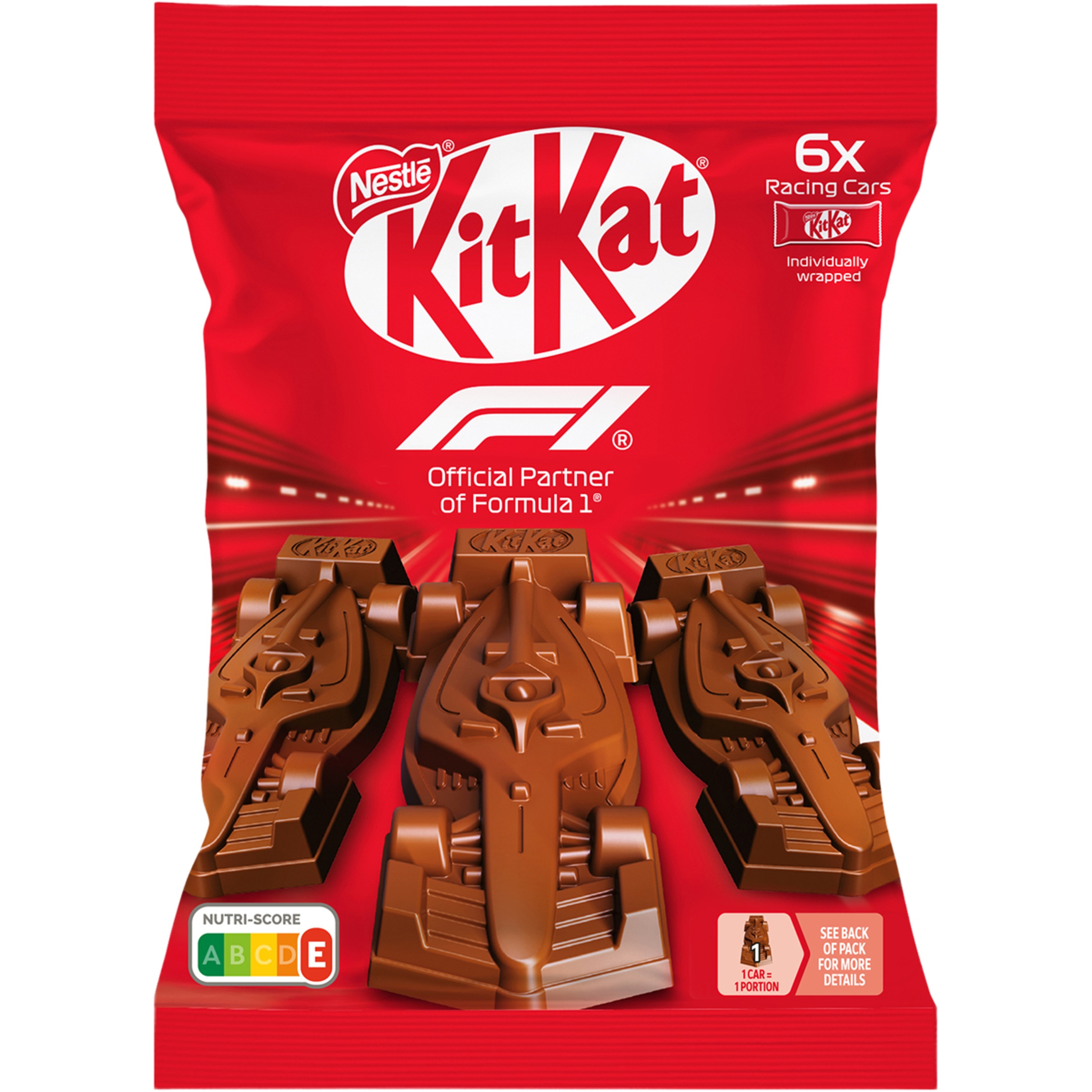 galleta recubiertas de chocolate con leche Fórmula 1 6 Racing Cars