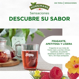 Frutal infusión de frambuesa y rooibos sin teína estuche 20 bolsitas - Hornimans