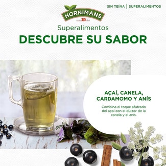 Infusión de Açai, canela, cardamomo y anís sin teína estuche 20 bolsitas - Hornimans