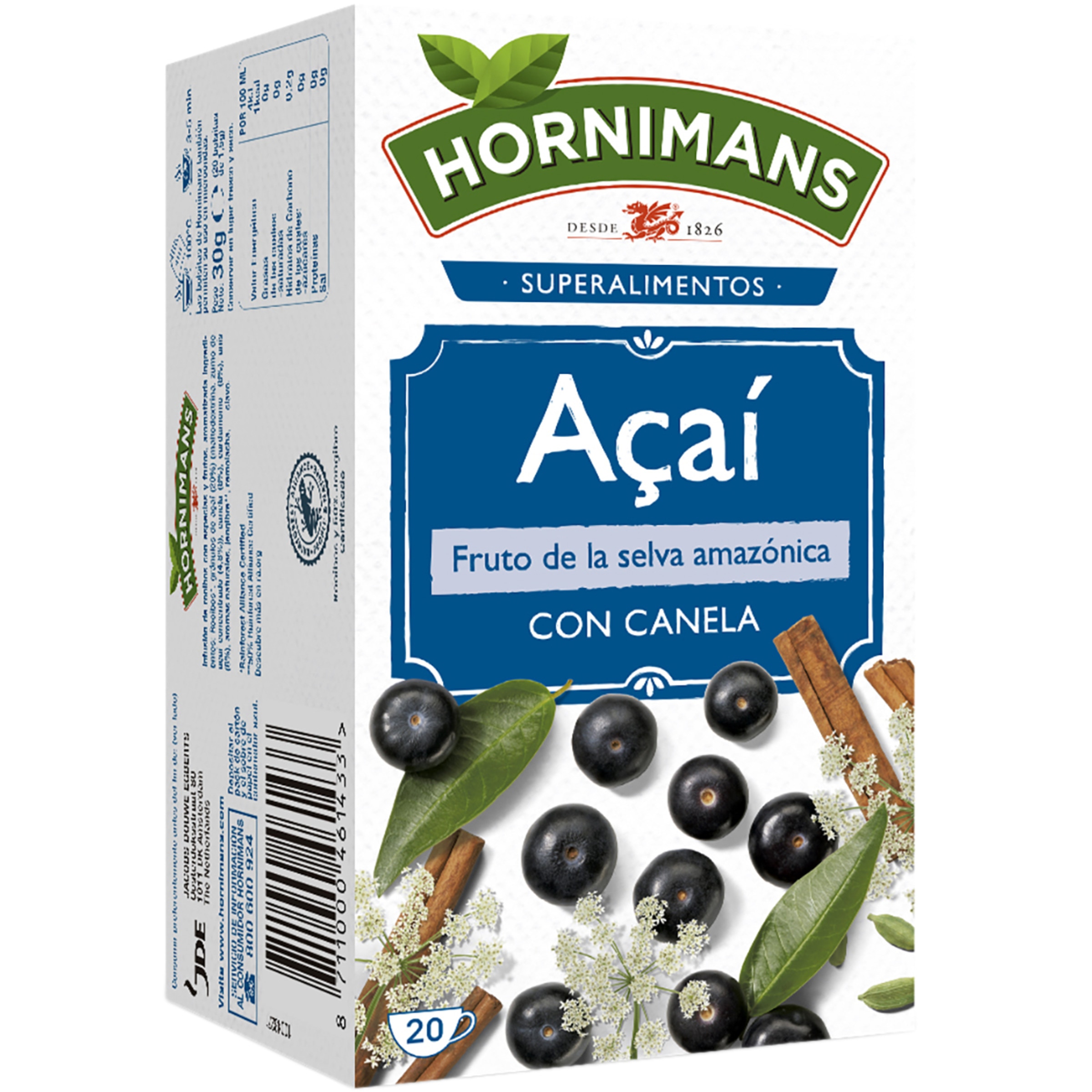infusión de Açai, canela, cardamomo y anís sin teína