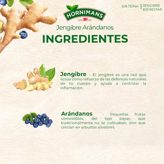 Bienestar infusión de jengibre y arándanos estuche 15 bolsitas - Hornimans