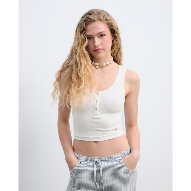 Green Coast - Camiseta tank de mujer con botones.