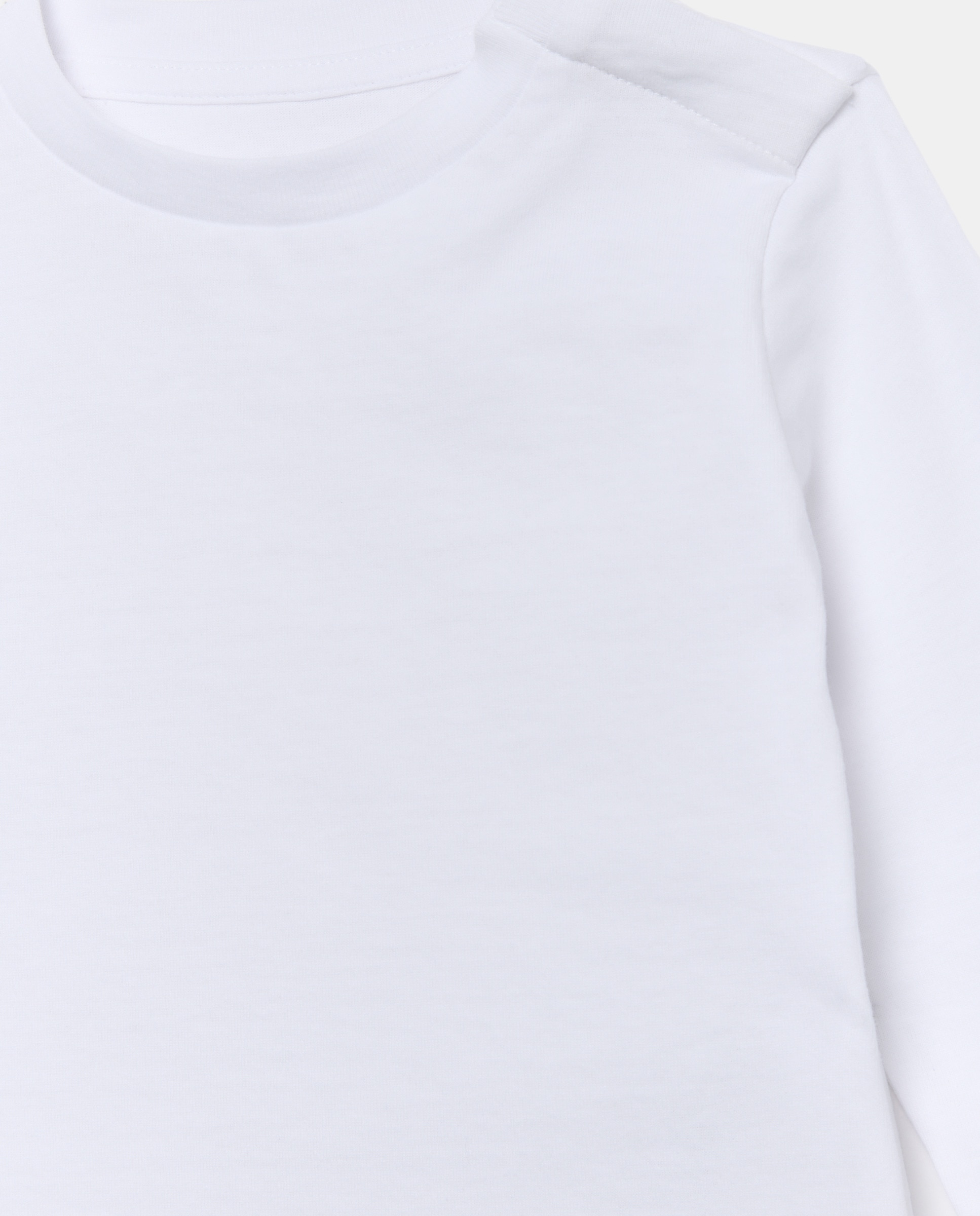 Camiseta de bebé lisa manga larga Blanco-3