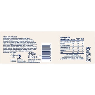 Yogur griego con caramelo pack 4 unidades 110 g - Danone Oikos