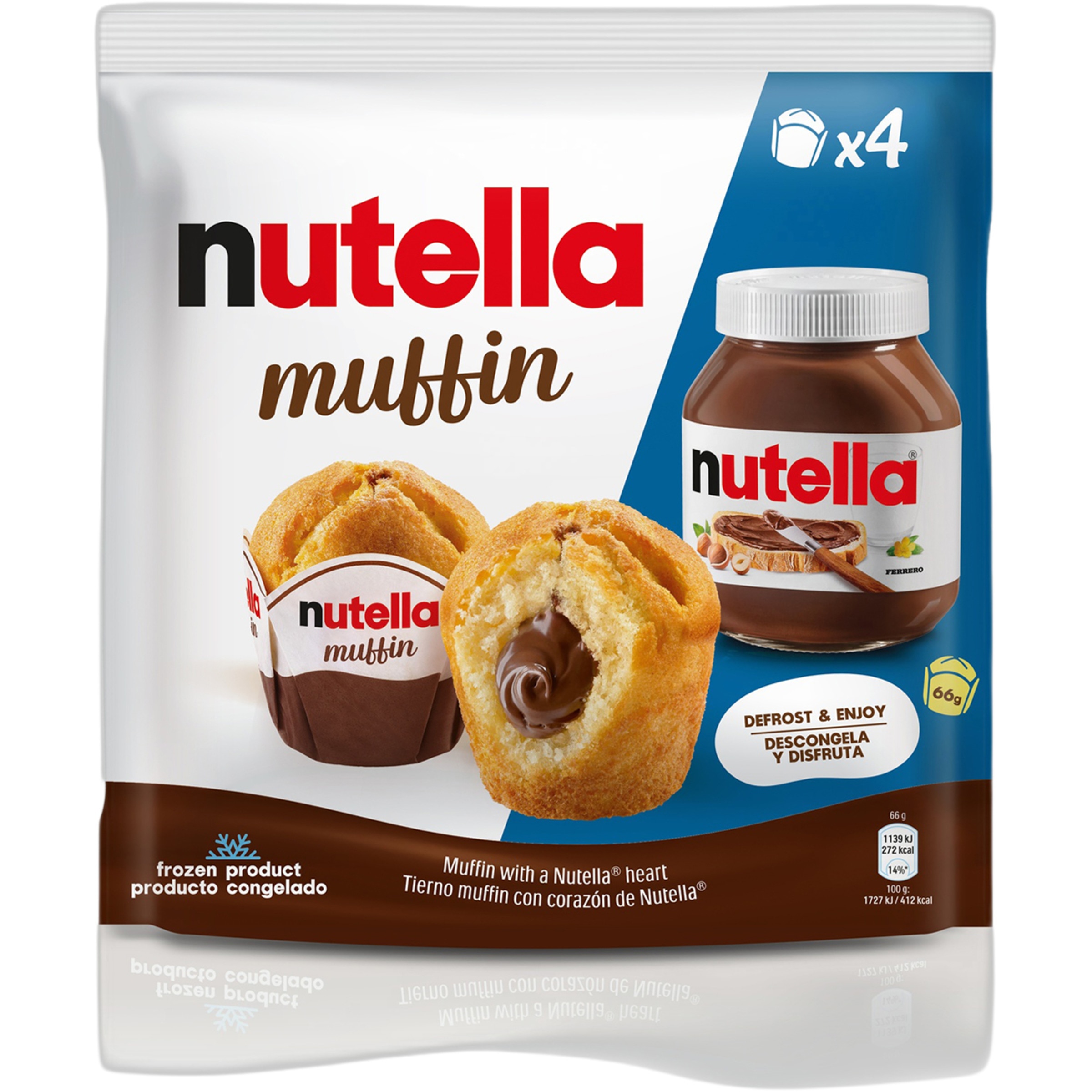 muffins rellenos de Nutella descongela y disfruta 4 unidades