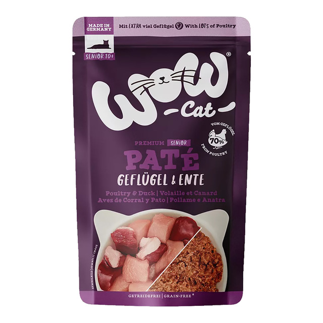 Wow - Comida húmeda para gatos sénior Wow aves de corral paté 125 g