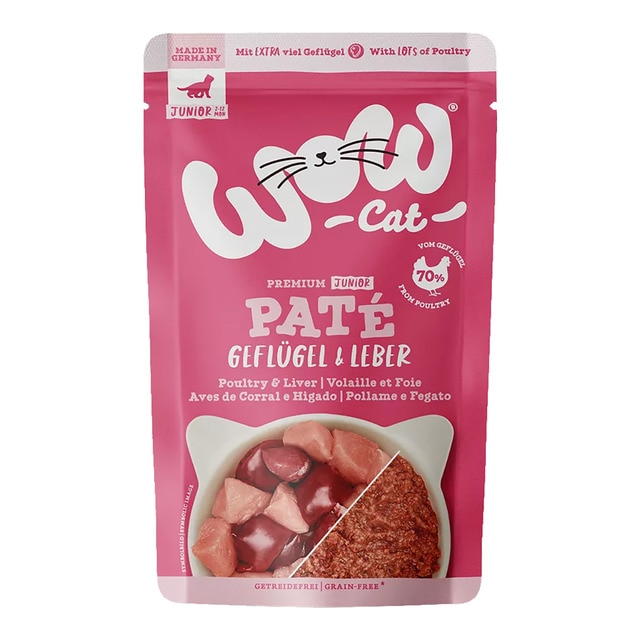 Wow - Comida húmeda para gatitos Wow aves de corral 125 g