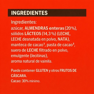 Chocolate con leche y almendras enteras tableta 100 g - Nestle Extrafino