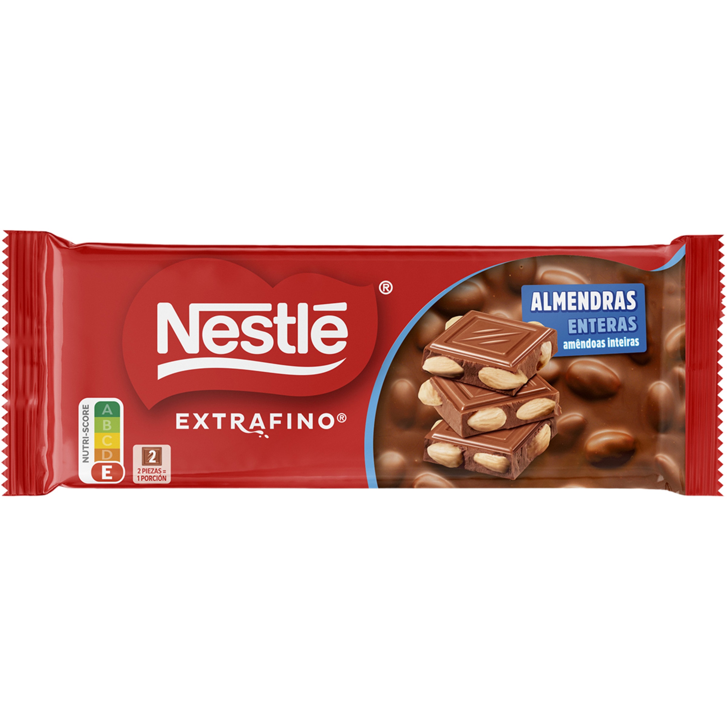chocolate con leche y almendras enteras