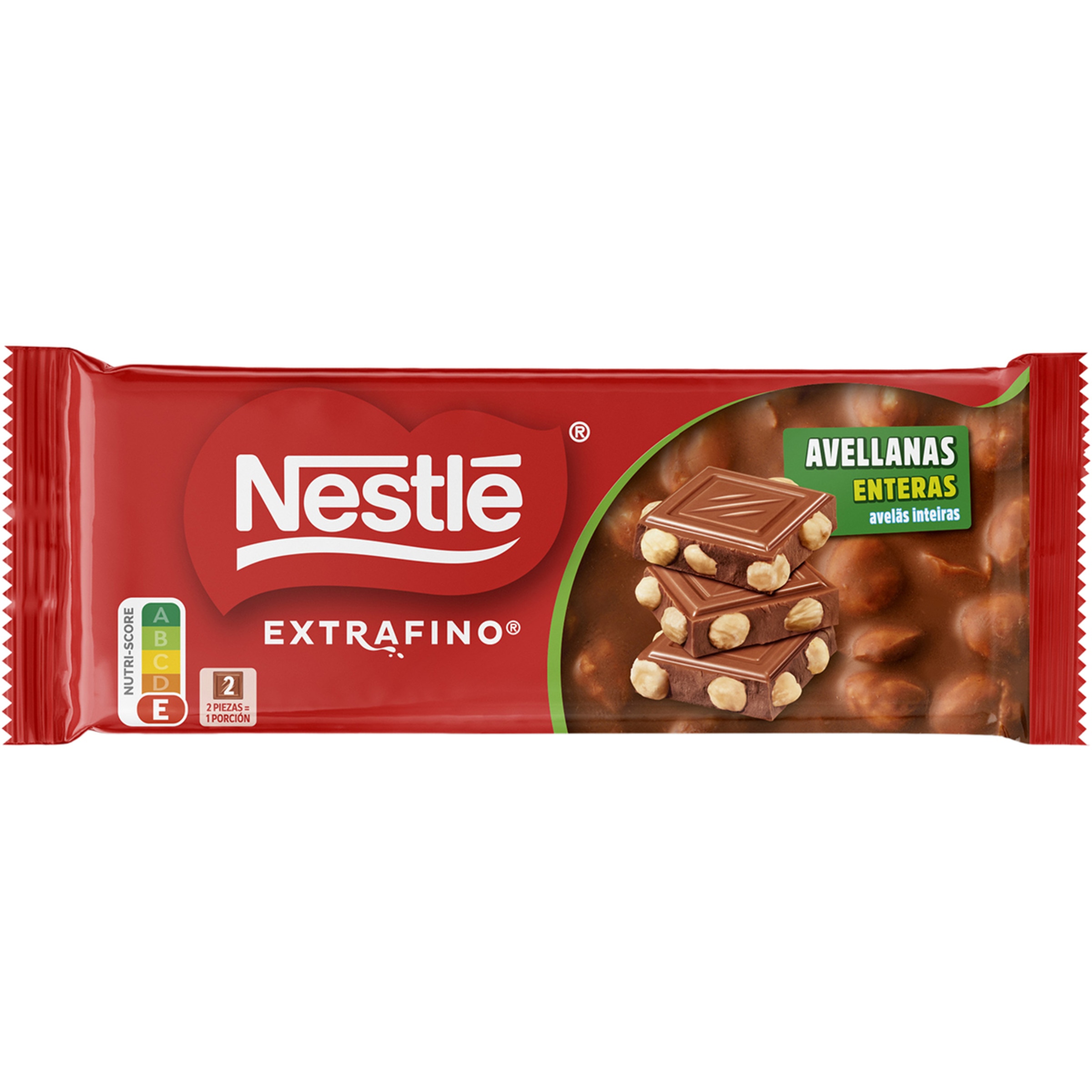chocolate con leche y avellanas enteras