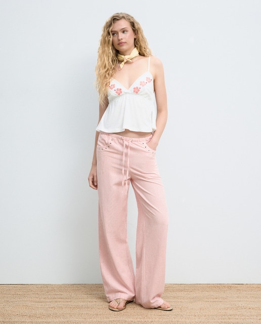 Pantalón largo de mujer con gomas