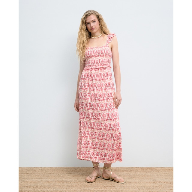 Green Coast - Vestido largo print tiras.
