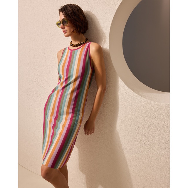 Énfasis - Vestido de playa estampado de mujer.