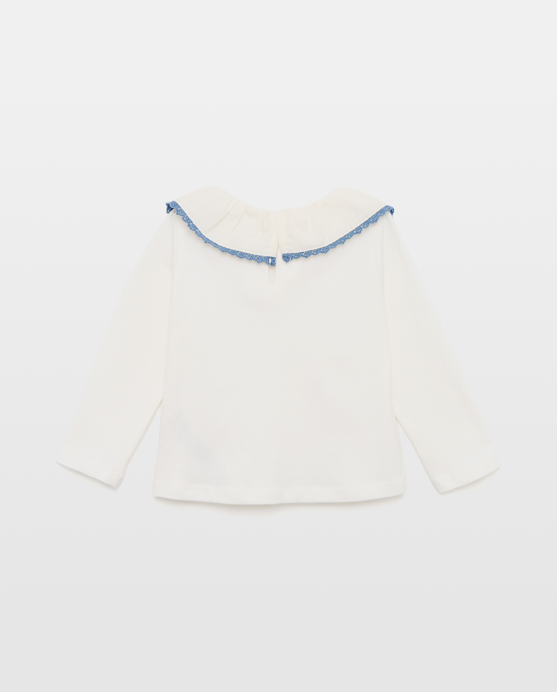 Camiseta bebé niña cuello volante Blanco-2