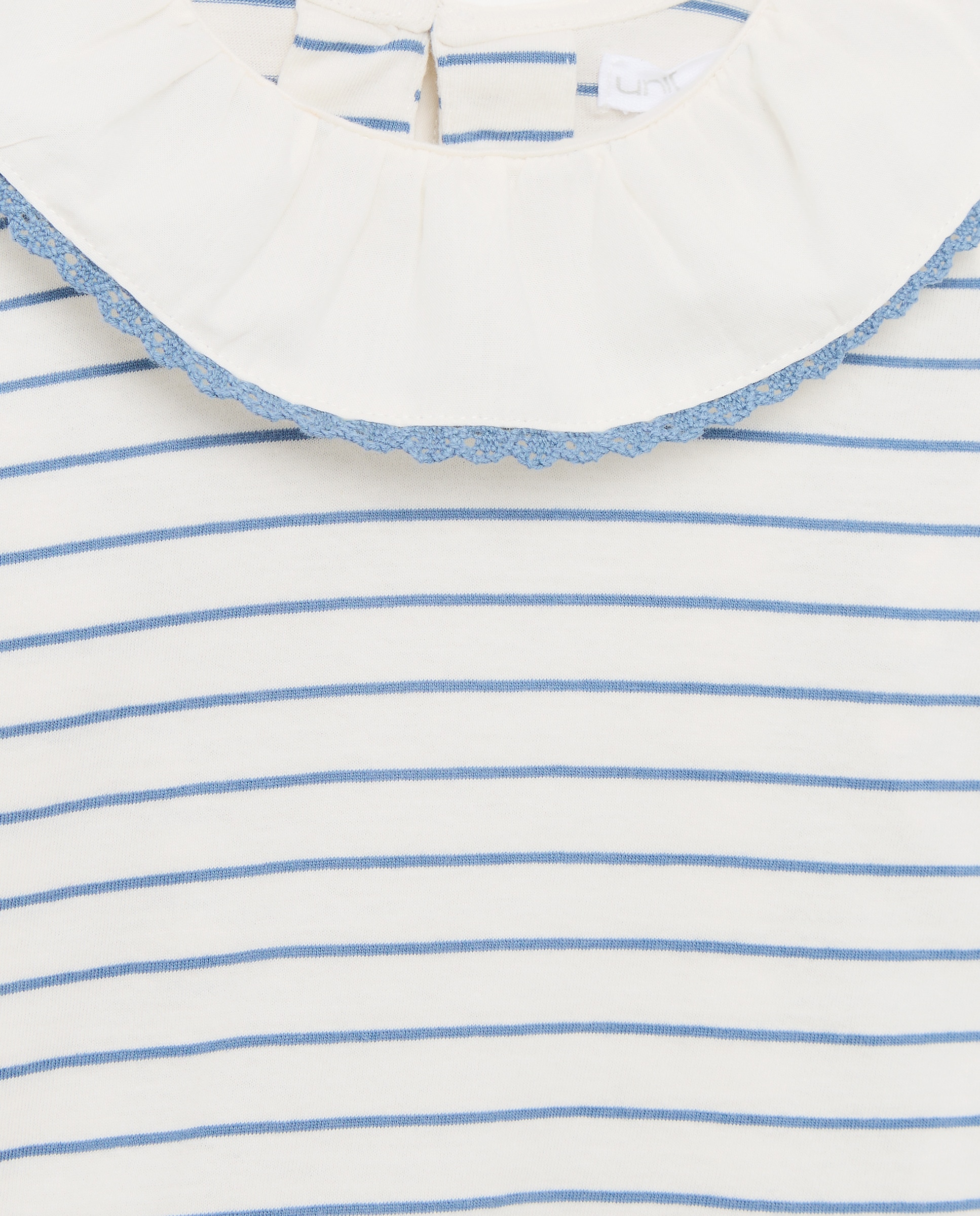 Camiseta bebé niña cuello volante 400 Azul-3