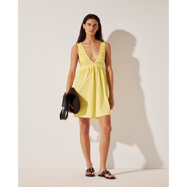 Easy Wear - Vestido corto frunces de mujer.