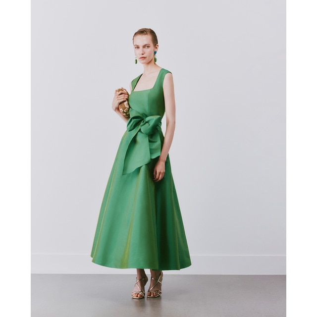 Woman Fiesta El Corte Inglés - Vestido midi sin mangas con escote cuadrado.