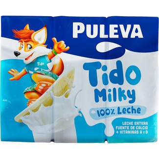Puleva leche entera tido milky pack 6 briks 200 ml