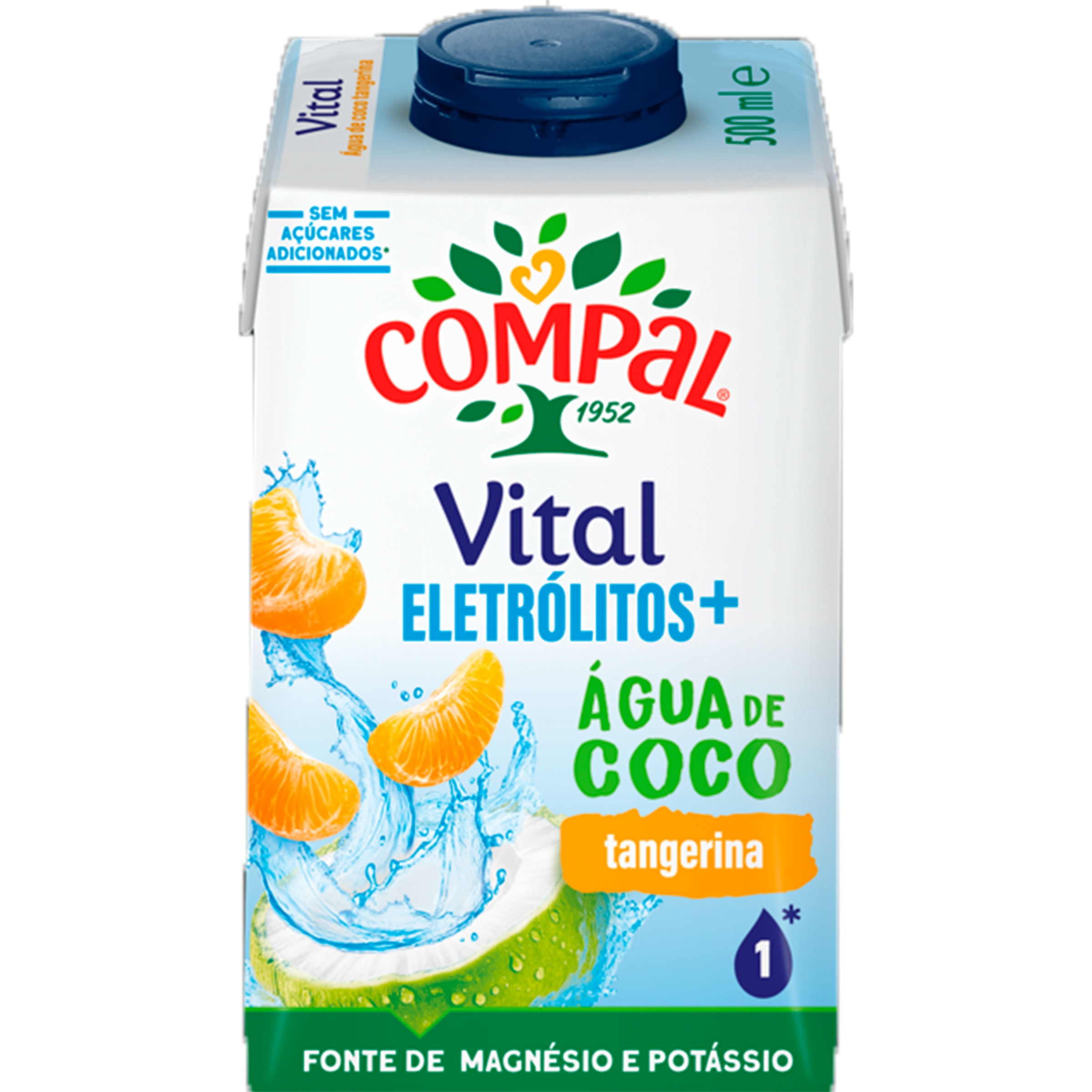 Compal Vital Néctar Eletrólitos + Água de Coco e Tangerina, 0.50L