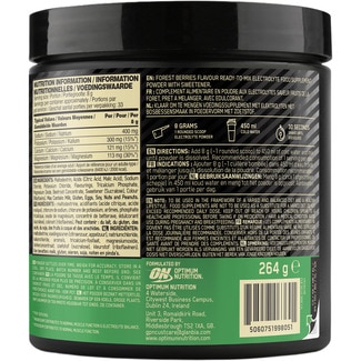 Electrolitos en polvo sabor frutas del bosque envase 264 g - Optimum Nutriti
