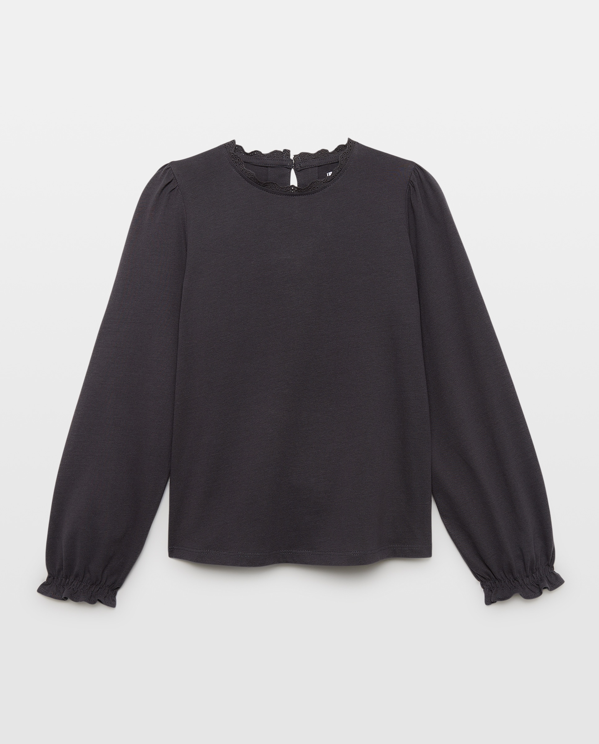 Imagen 0 de Camiseta niña cuello puntilla