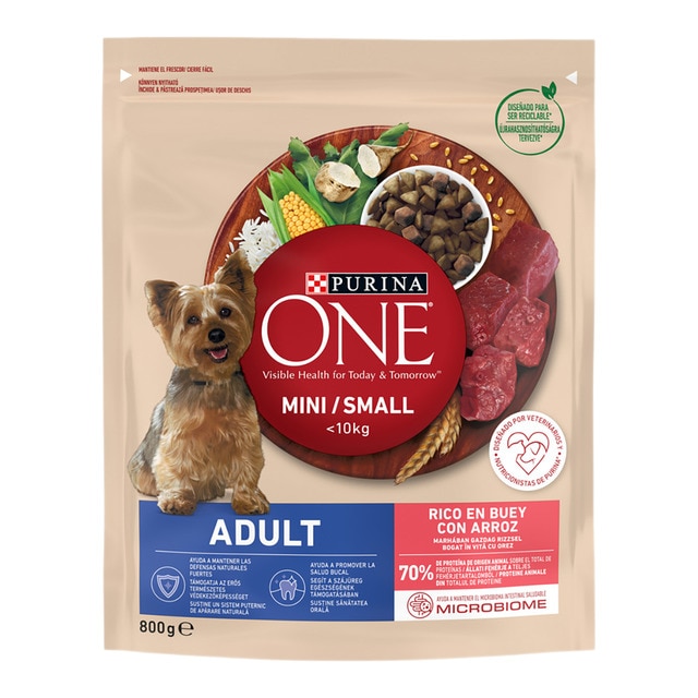 Purina One - Pienso para perros adultos minis Purina One buey y arroz.