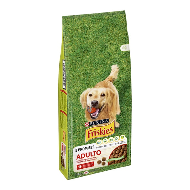 Purina Friskies - Pienso para perros adultos Friskies buey, cereales y verduras