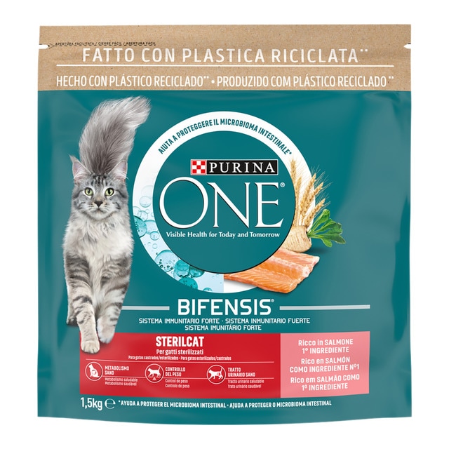 Purina One - Pienso para gatos adultos esterilizados Purina One Bifensis salmón y trigo